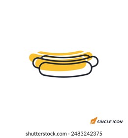 Hot Dog icon vector illustration. Hot Dog symbol isolated on white background