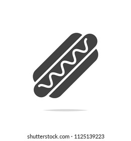 Hot dog icon vector isolated