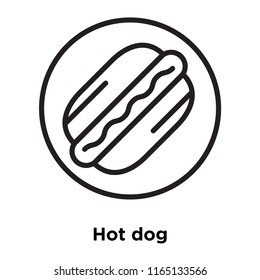 Hot dog icon vector isolated on white background, Hot dog transparent sign , linear sport symbols