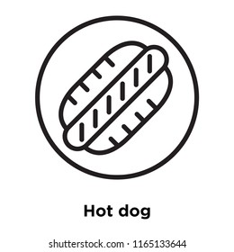 Hot dog icon vector isolated on white background, Hot dog transparent sign , linear sport symbols
