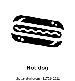 Hot dog icon vector isolated on white background, logo concept of Hot dog sign on transparent background, filled black symbol