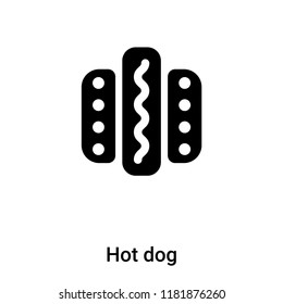 Hot dog icon vector isolated on white background, logo concept of Hot dog sign on transparent background, filled black symbol