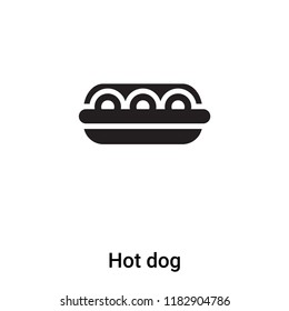 Hot dog icon vector isolated on white background, logo concept of Hot dog sign on transparent background, filled black symbol