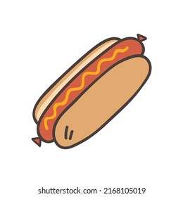 hot dog icon vector isolated on white background eps.