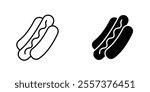 Hot dog Icon vector. liner and flat style icons set.