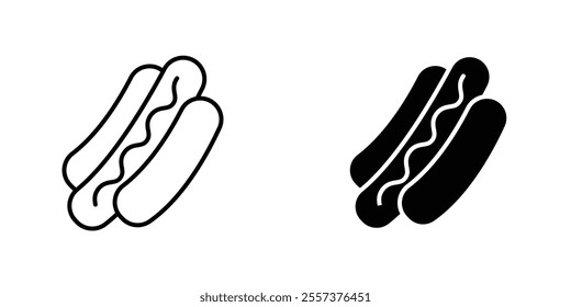 Hot dog Icon vector. liner and flat style icons set.