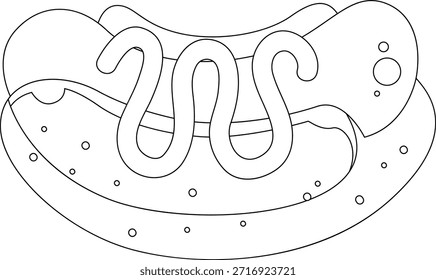 Vector de icono de perro caliente. liner y conjunto de iconos de estilo plano.
