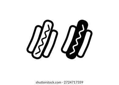 Vector de icono de perro caliente. liner y conjunto de iconos de estilo plano.