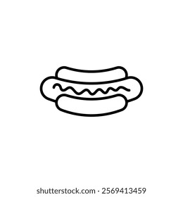 Hot dog icon Vector logo outline