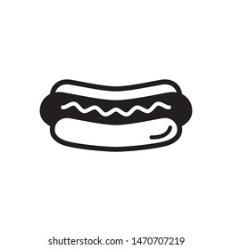 Hot dog icon vector. Simple design on white background.