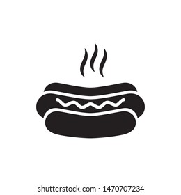 Hot dog icon vector. Simple design on white background.
