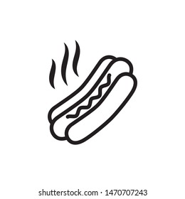 Hot dog icon vector. Simple design on white background.