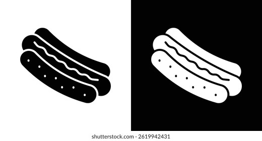 Hot dog icon vector, solid logo illustration, pictogram