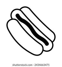 Hot Dog Icon vector. Stock illustration.
