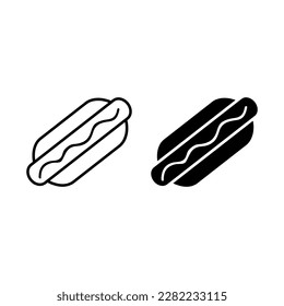 Hot Dog icon vector. street food illustration sign. fast food symbol or log.