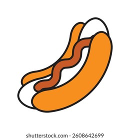 hot dog icon with white background vector stock illustration