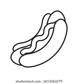 hot dog icon with white background vector stock illustration