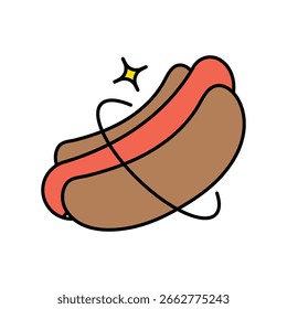 Hot Dog icon with white background vector stock illustration