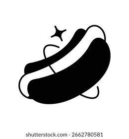 Icono de perro caliente con fondo blanco Vector Ilustración de stock