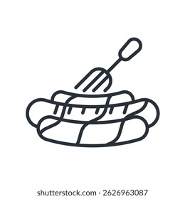 hot dog icons isolated on White Background. Flat style design