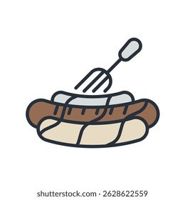 hot dog icons isolated on White Background. Flat style design