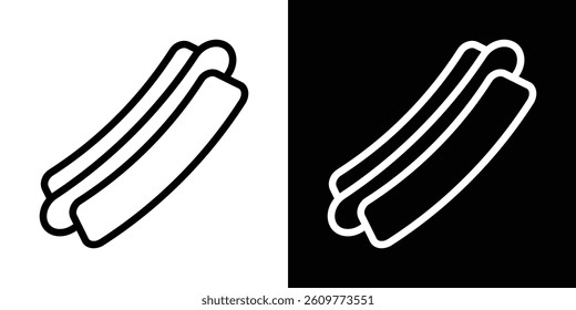 Hot dog icons vector set in stroke line style
