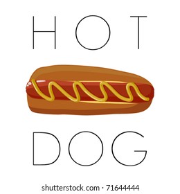 Hot dog illustration 3. Vector