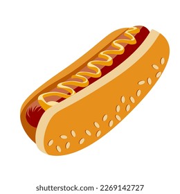 Hot dog illustration on white background