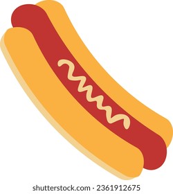 Hot Dog Illustration with Simple Design. Isolated Vector. 