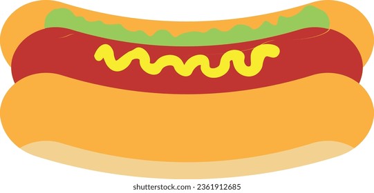 Hot Dog Illustration with Simple Design. Isolated Vector. 