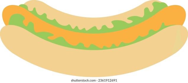 Hot Dog Illustration with Simple Design. Isolated Vector. 