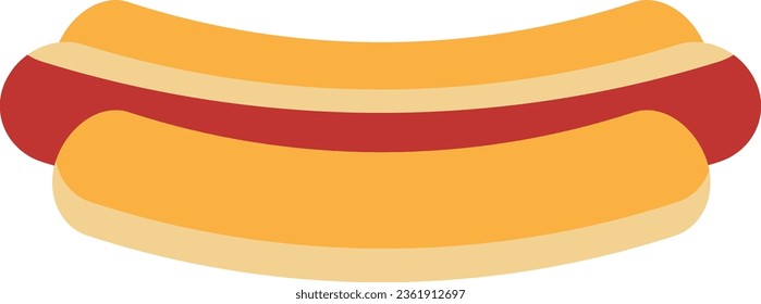 Ilustración de perro caliente con diseño simple. Vector aislado. 