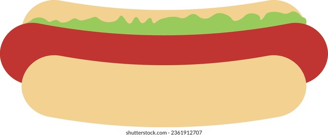Hot Dog Illustration with Simple Design. Isolated Vector. 