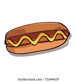 Hot dog illustration. Vector