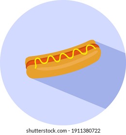 Hot dog, illustration, vector on a white background.
