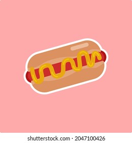perrito caliente. ilustración.Vector aislado de ilustración plana de comida rápida para afiches, menús, folleto, web y comida rápida de iconos.