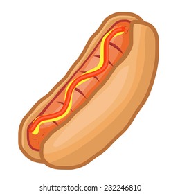hot dog isolated illustration on white background