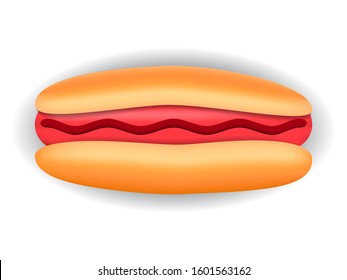 Hot Dog isolated on a white background. Vector stock  illustration for card