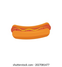 Hot dog isolated on white background vector flat illustration EPS 10