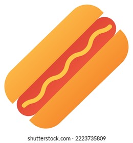 Hot dog isolated on white background, illustration, icon, element