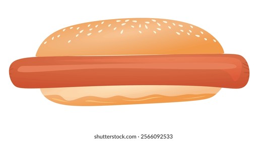 Hot dog isolated. vector illustration