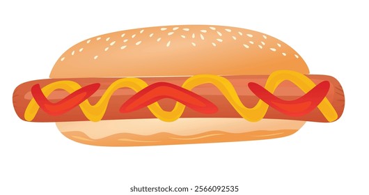 Hot dog isolated. vector illustration