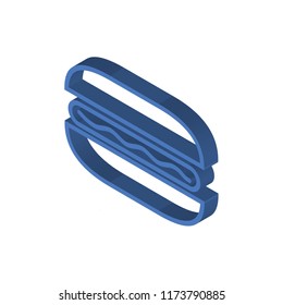 Hot dog isometric left top view 3D icon