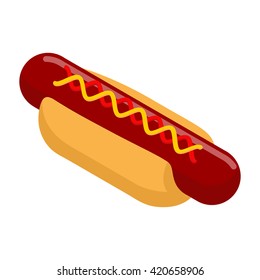 Simple Illustration Hotdog Vector Fast Food Stock Vector (royalty Free 