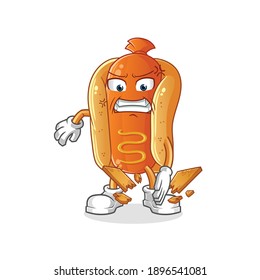 hot dog karate mascot. cartoon vector