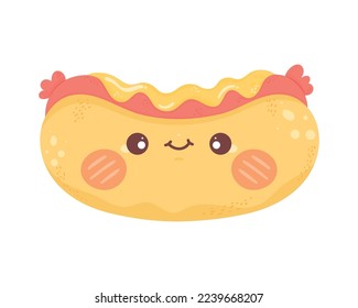 hot dog kawaii comic character