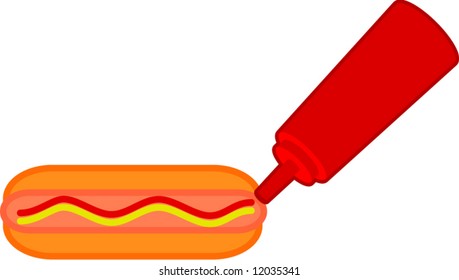 hot dog with ketchup