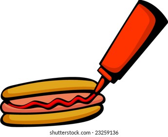 hot dog with ketchup