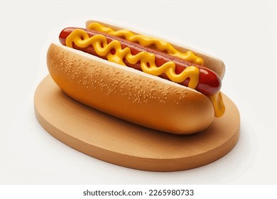 
hot dog with ketchup and mustard.