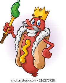 Hot Dog King Cartoon Character